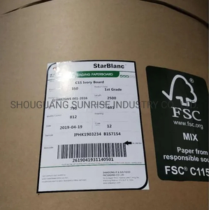 Sun Brand Fbb Ivory Board Qadoqlash va bosib chiqarish uchun foydalaning